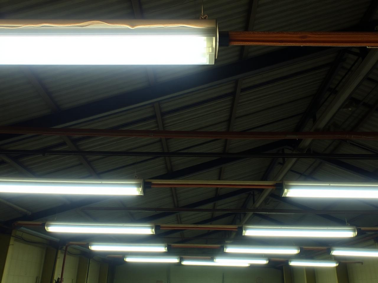 Warehouse LED retrofit — before