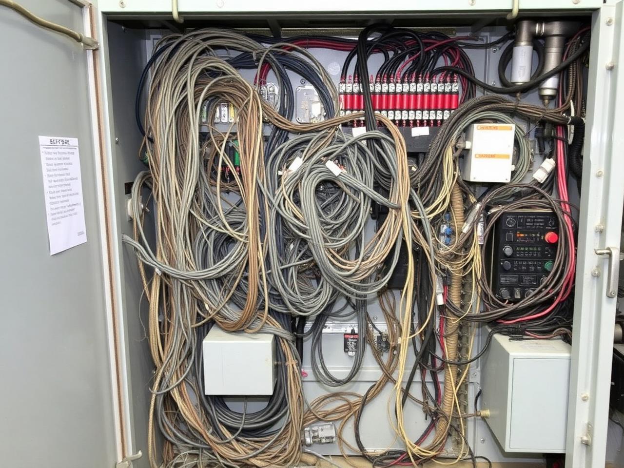 Industrial panel rebuild — before